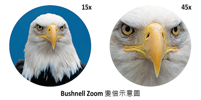 15x45xBushnell Zoom 變倍示意圖